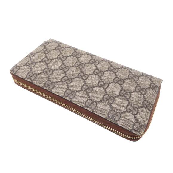 Gucci Women's Zip-Around Long Wallet 456863 GG Supreme Beige - Picture 4 of 9